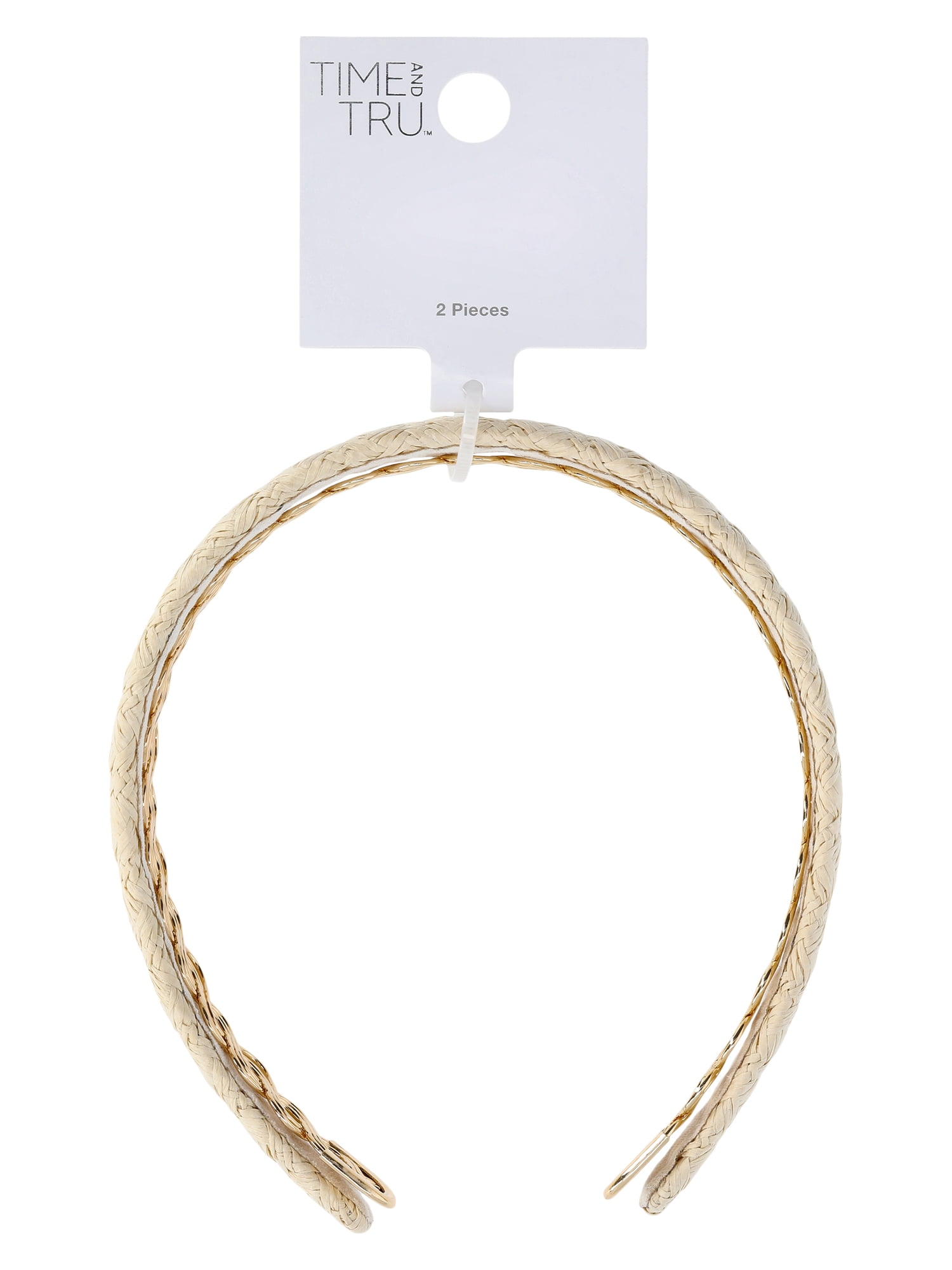 Time and Tru Women's Woven and Goldtone Headband, 2-Pack