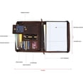 thumbnail image 2 of Portfolio for Men, Portfolio Organizer with Zipper for Men Women,  Padfolios Business Resume Legal Pad Notebook Binder for A4/Pad (Brown), 2 of 6