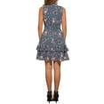 thumbnail image 3 of INSPIRE CHIC Vestidos de gasa para mujer, vestido mini sin mangas con flores, estilo A-Line, color gris azul, 3 of 6