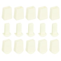 Uxcell 25Pack Plastic Flat Bell End Stoppers, Cord Ends Lock with Lid for Clothes Backpack Drawstring, Beige