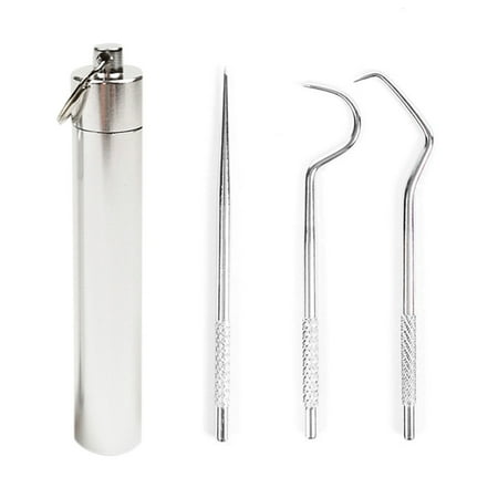 

Foraging dimple Stainless Steel Toothpick Set Portable Storage Cylinder Metal Tooth Oral Tooth Cleaning Tool