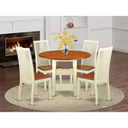 East West Furniture Sudbury 5-piece Wood Table and Dining Chairs in Cherry