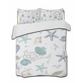 thumbnail image 2 of Quilts Twin Size, Coastal Starfish Soft Comforter Bedding Set for Bed, Ocean Coral Shell Beach Marine Life Lightweight Quilted Bedspread with Pillow Cover(2 Pieces) for All Season, 68x86 Inch, 2 of 6