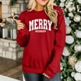 thumbnail image 2 of Women's Christmas Sequined Long Sleeve Shirt Christmas Sweater Patchwork Crew Neck Pullover Top, 2 of 8