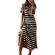 thumbnail image 3 of WILLBEST Vestidos Floreados para Mujer, Vestido de Verano Informal de Moda para Mujer, Vestido Largo de Manga Corta, Vestido Estilo Camiseta A Rayas, Vestido Largo con Bloques de Color Mediana​​, 3 of 3