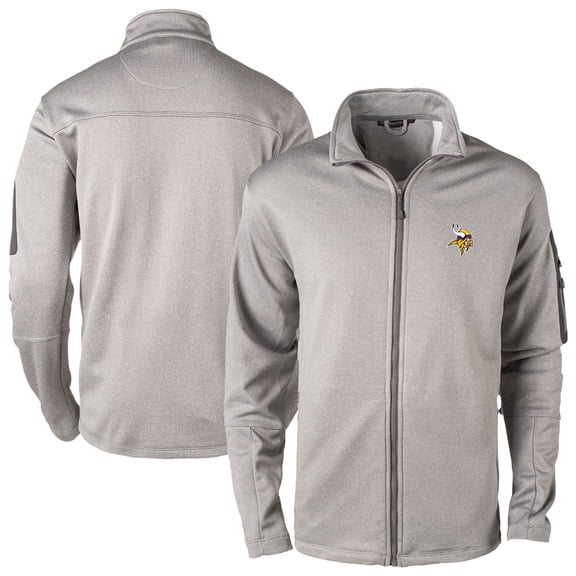 Men's Dunbrooke Heather Gray Minnesota Vikings Full-Zip Fleece Jacket
