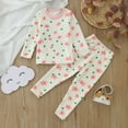 thumbnail image 5 of Baby Outfits Winter Long Sleeve Floral Prints Tops Pants Set Toddler Girl Clothes Pink, 5 of 7