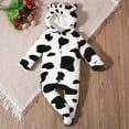 thumbnail image 2 of Favoffer Winter Infant Boys & Girls Cow Print Flannel Footed Romper, Outfit Halloween Jumpsuit for Sleep/Play/Party/Home 0-18 Months, 2 of 8