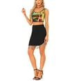 thumbnail image 2 of Unique Bargains Women's Metallic Sequin Scoop Neck Sleeveless Cropped Tank Top M Gold Green, 2 of 6