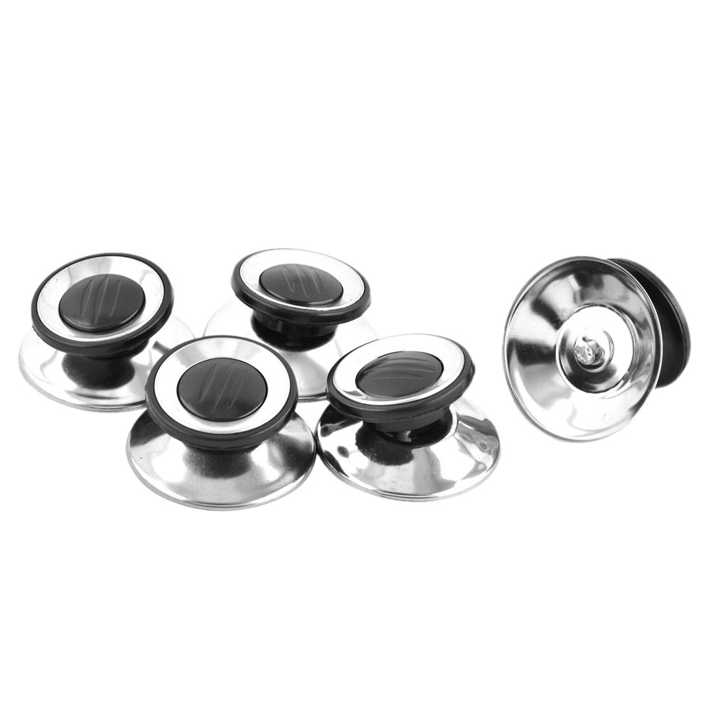 Home Stainless Steel Replacement Pan Pot Lid Cover Knob Cap Handle Black 5 Pcs