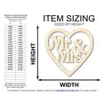 thumbnail image 2 of Unfinished Wood Mr and Mrs Heart Cutout 16" / 1/8", 2 of 3
