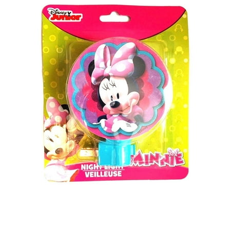 Direct Ship - Disney Junior Night Light / Veilleuse - Character Minnie, Rotary shade that may be turned completely around to direct light where you want it By Idea Nuova Inc Ship from US