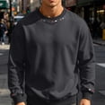 thumbnail image 5 of Zysthvn Mens Pullover Sweatshirt Casual Long Sleeve Lightweight Fall Sweatshirts for Men Loose Crewneck Solid Mens Tops, 5 of 9