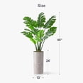 thumbnail image 4 of Artificial Tree in Geometric Pattern Planter, Fake Monstera Silk Tree for Indoor and Outdoor Home Decoration - 65" Overall Tall (Plant Pot Plus Tree), 4 of 4