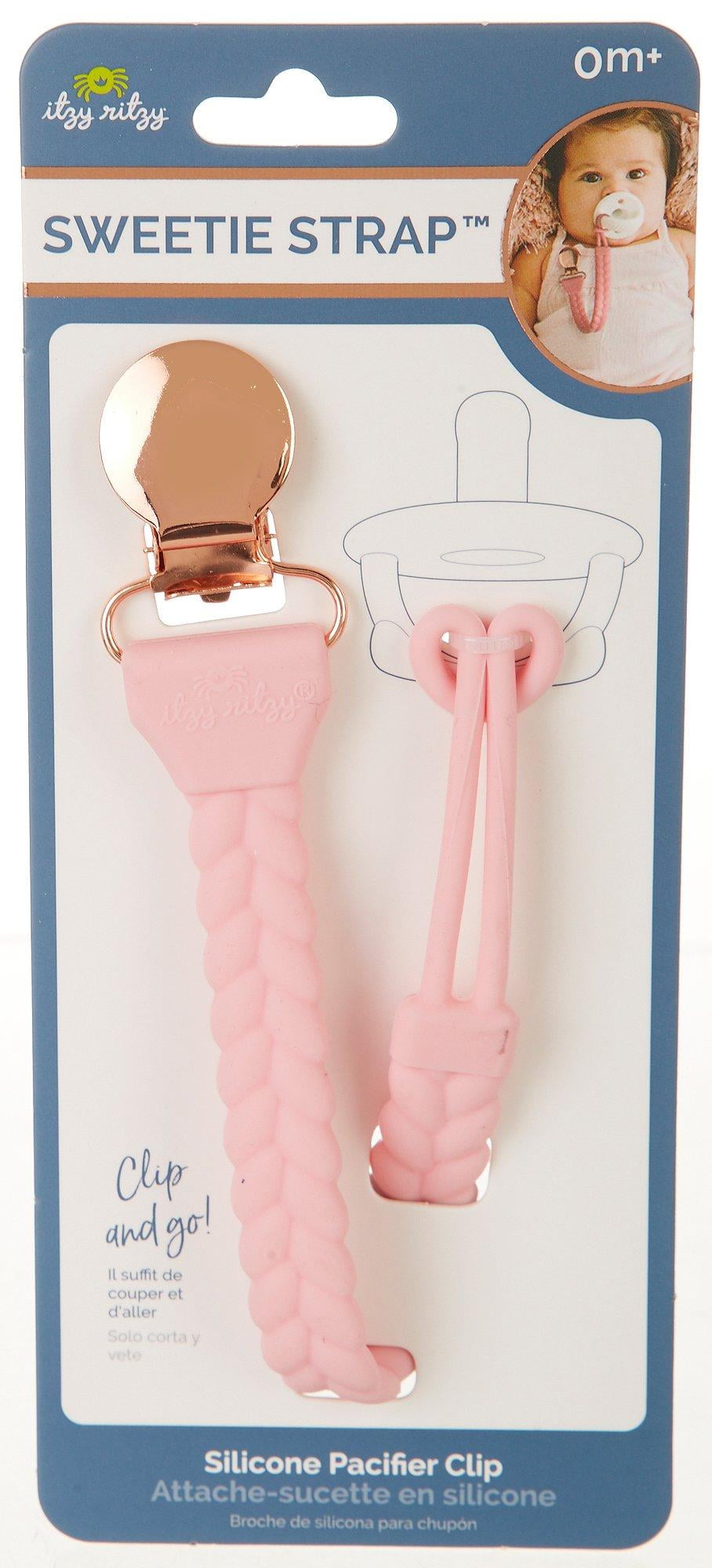 Itzy Ritzy Sweetie Strap-Braided Pacifier Clip One Size Pink