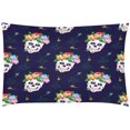 thumbnail image 4 of Juego de ropa de cama ABPHQTO 3 piezas Funda de edredón Calaveras Flores, 4 of 4