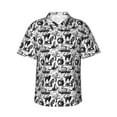 thumbnail image 4 of Wukai Black White Halloween Men's Hawaiian Shirt Short Sleeve Casual Button Down Summer Beach Aloha Shirt Tropical Print Holiday Party, 4 of 8