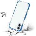 thumbnail image 3 of For Apple iPhone 16 (6.1") Hybrid Transparent Acrylic Rubber Gummy Gel Hard PC Silicone TPU Color Bumper Frame Cover ,Xpm Phone Case [ Clear / Blue ], 3 of 7