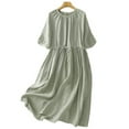 thumbnail image 2 of YHAJDS Women Beach Short Sleeve Dresses Loose Comfortable Casual Oversized T Shirt Dress, 2 of 5