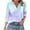 Sky Blue, variant on Women's 3/4 Sleeve Tie Dye Tops with Lapel Collar Casual Fashion V Neck Graphic Tee Tshirts for Spring Fall Summer (XL, Sky Blue)