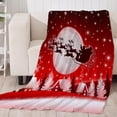 thumbnail image 1 of Tema De Navidad Impreso Suave Manta Sofá Sofá Sofá Throw 130x150,150cmx200cm Para Elección Sleigh_1 130x150cm Macarena Manta de franela, 1 of 8