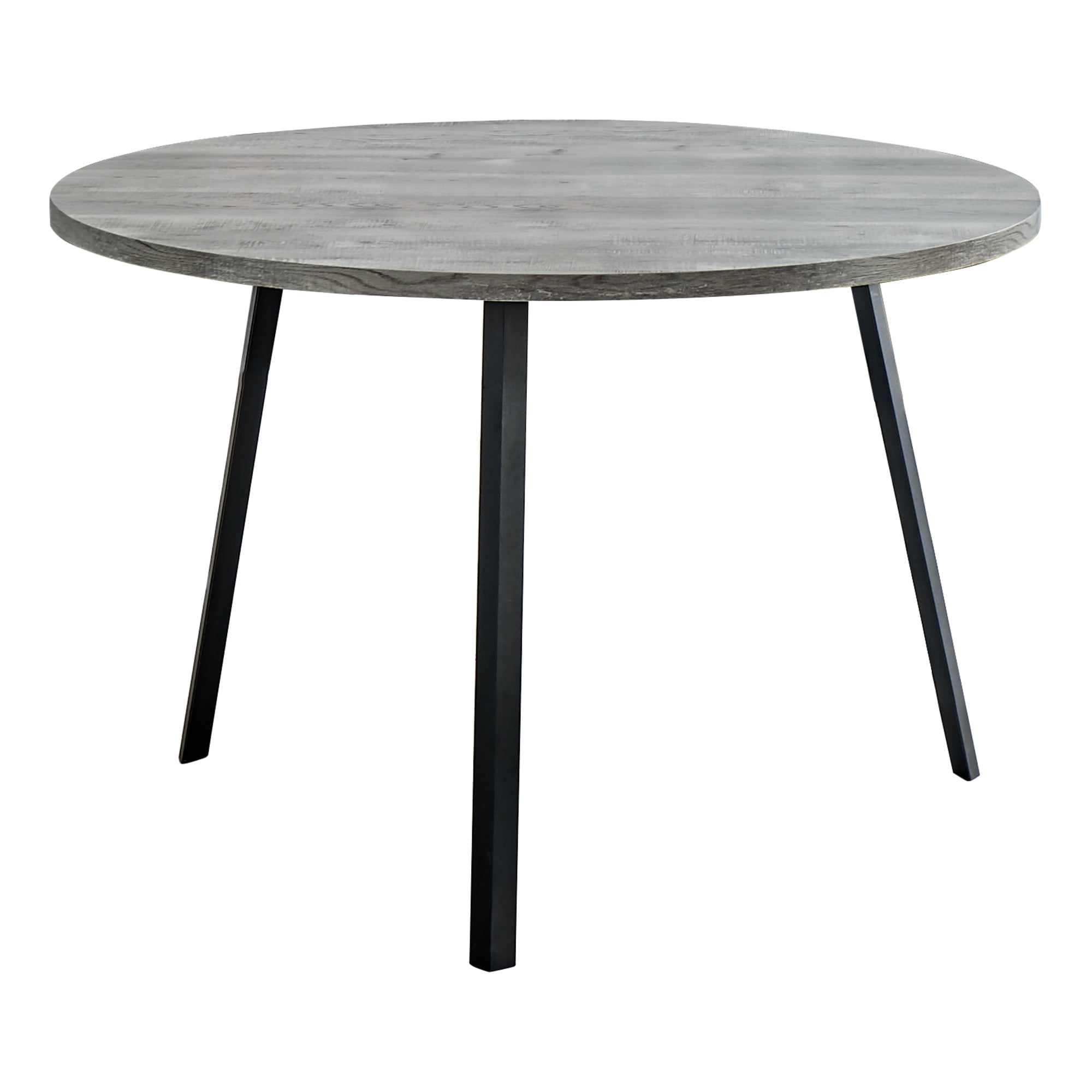 Offex 48"L Modern Round Dining Table with Black Angled Metal Legs