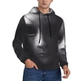 thumbnail image 2 of Kdxio Mystical Masked Figure Monochrome Print Mens Casual Hooded Collar Drawstring Hoodies Pullover Sweatshirts Casual Long Sleeve Shirts-, 2 of 7