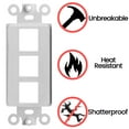 thumbnail image 5 of Big-A - 10 Pack 3Port Decorator Wall Plate 1-Gang Keystone Decorative Insert, Keystone Jack Single Gang Wall Plate - White, 5 of 6
