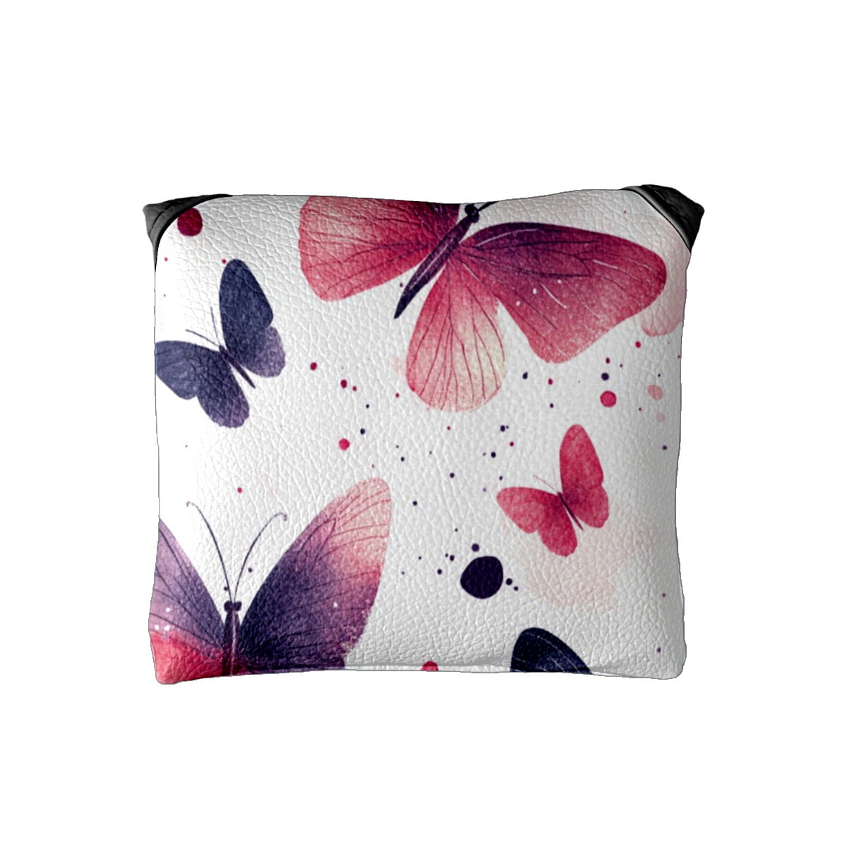 Golf Mallet Putter Cover Premium Leather Waterproof Golf Putter Head Cover with Magnetic Closure Colorful Beautiful Butterfly