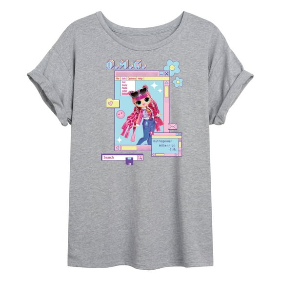 LOL OMG! Fashion Dolls - Outrageous Millennial Girls - Juniors Ideal Flowy Muscle T-Shirt