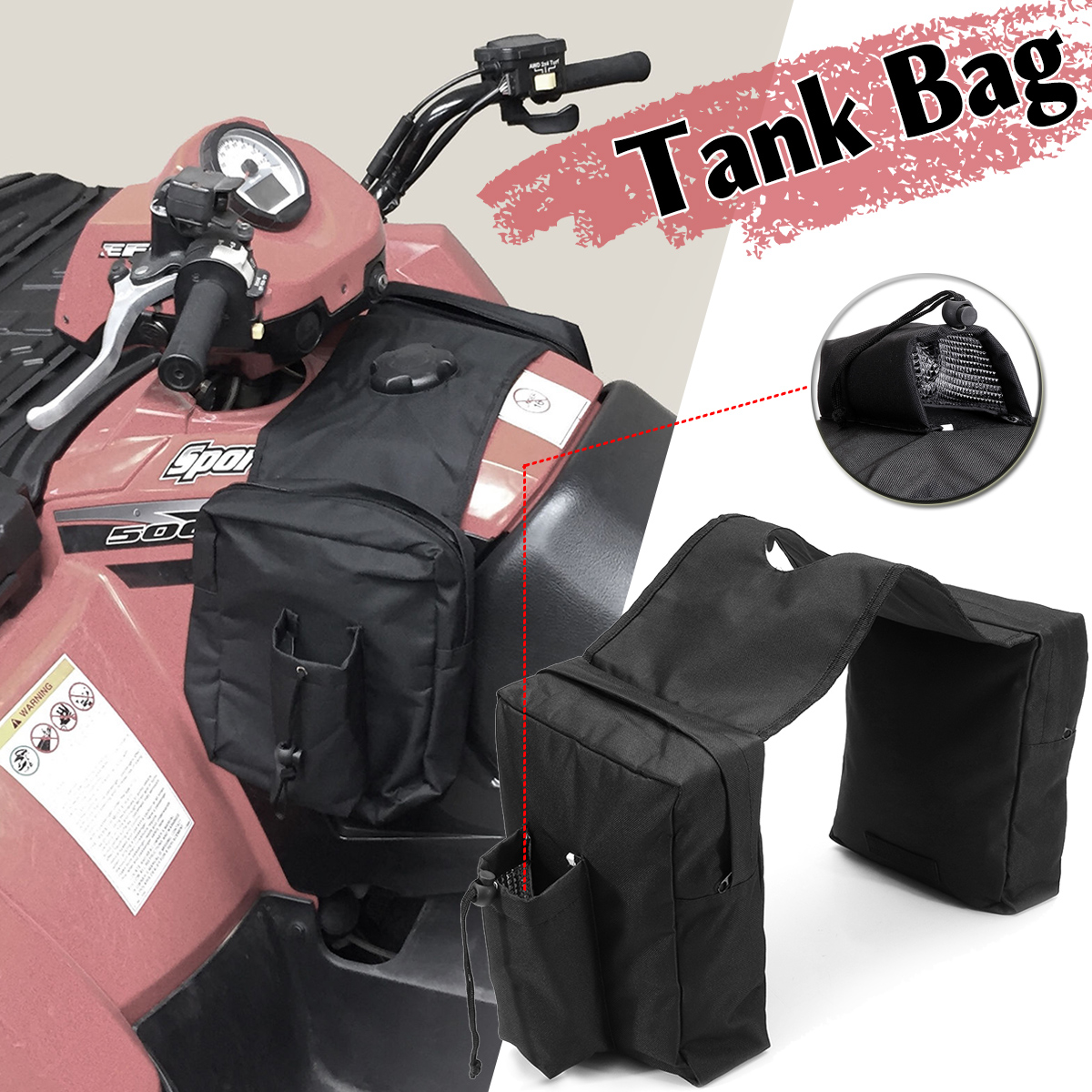 Waterproof Cargo Storage Gas Tank Luggage Saddle Bag For ATV / UTV