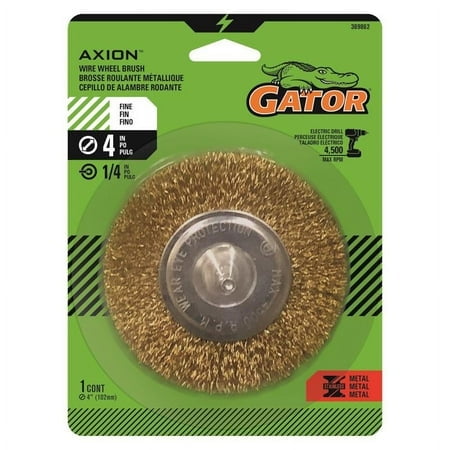 Gator 2034001 4 in. Fine Crimped Wire Wheel Brush, Brass Coated Steel - 4500 RPM