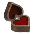 thumbnail image 1 of Caja de anillo de madera Uxcell, caja de anillo en forma de corazón con un solo slot para anillo de compromiso, caja de joyería, roja, 1 of 7