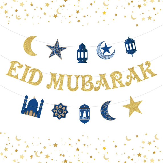 Eid Mubarak Banner for Eid Mubarak Party Decorations Supplies Ramadan Home Mantel Fireplace Decoration Ramadan Kareem Eid Festival Party Decoration