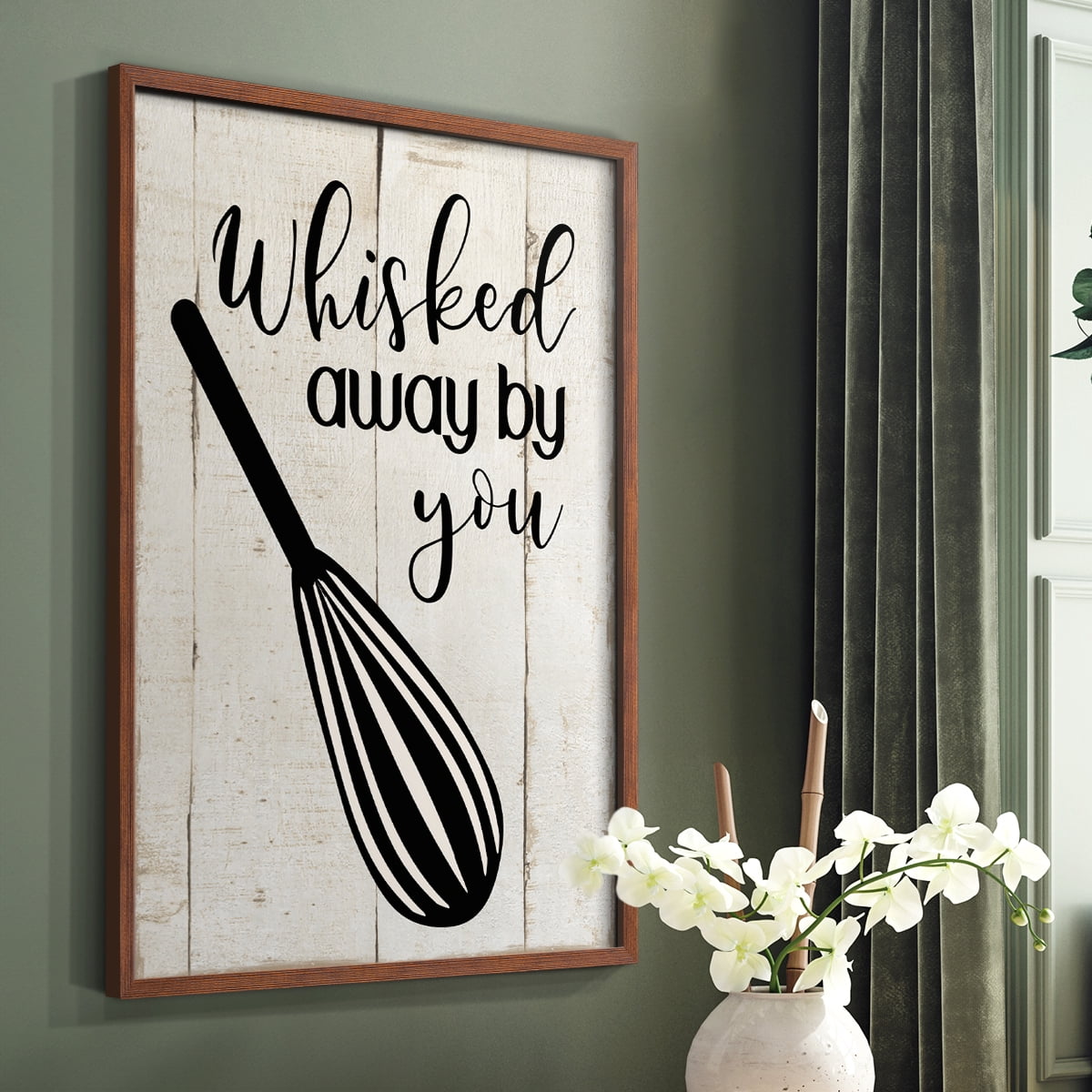 Whisked Away Framed Print in Brown Solid Wood 8 x 10 Framed Print