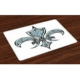 thumbnail image 1 of Ambesonne Retro Place Mats Set of 4, Grunge Renaissance, Standard Size, Blue White Black, 1 of 4