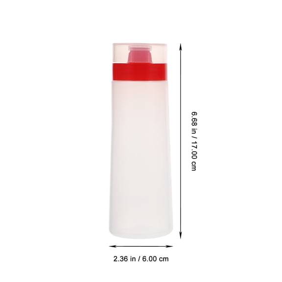 UPOUART 2-Pack Red Plastic Squeeze Bottles with Leak-Proof Caps for Salad Dressings, Condiments, Sauces, and Kitchen Use
