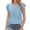 Z01 1-Sky Blue, variant on LINGLANG Womens White Blouse V Neck Ruffle Sleeve Flowy Shirts Dressy Casual Cute Summer Tops Business Work Tops