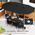 thumbnail image 6 of YODOLLA 15 Ft Patio Double Sided Umbrella Large Outdoor Umbrella - Black, 6 of 9