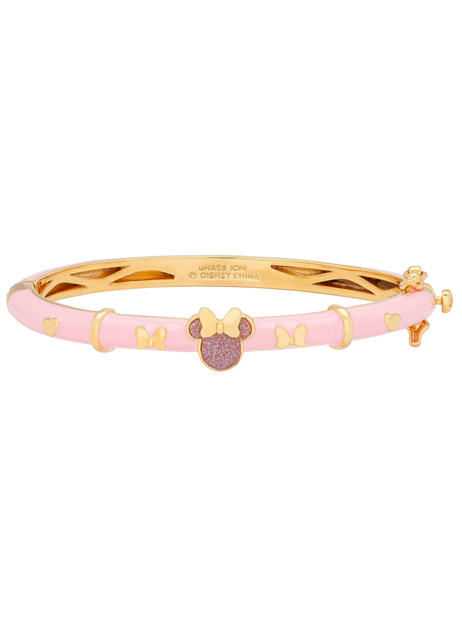 Disney Minnie Mouse Gold Plated Brass Enamel and Glitter Bangle ...