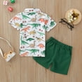 thumbnail image 7 of XUELUO Toddler Boys Casual Outfit Sets Girls Short Sleeve Summer Gentleman Tops Hawaii Beach Holiday Cartoon Shirts Shirt Shorts Outfits Clothing Streetwear, 7 of 7