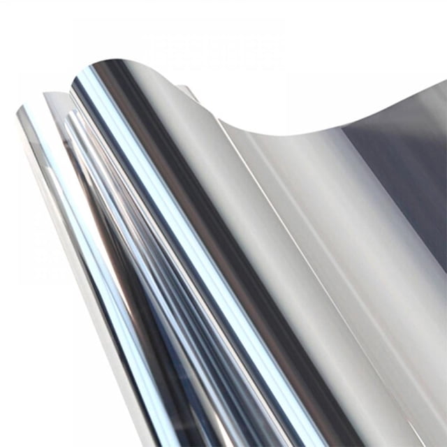 50 Película aislante de protección solar para ventanas de vidrio plateado, papel adhesivo a prueba de explosiones con sombreado unidireccional