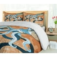 thumbnail image 5 of Ambesonne Octopus Duvet Cover Sets, Oceanic Animal Cartoon, 2-Queen, Orange Blue, 5 of 7