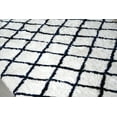 thumbnail image 4 of 5 X 7' Creamy White Blue Shag Rug - Moroccan Trellis Design Shaggy Rug - Contemporary Living Room & Bedroom Soft Handmade Area Rug by MystiqueDecors, 4 of 7