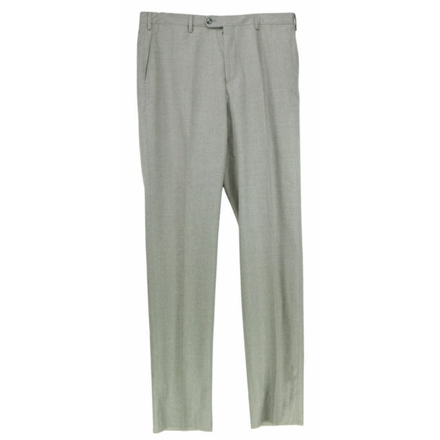 Vigano Men's 041 Light Grey Brown 1959 Collection Wool Pants Dress - 36