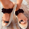 thumbnail image 2 of asdoklhq Womens Espadrilles,Womens Sandals Open Toe Flower Pattern Thick Bottom Flip Flop Weaving Slippers, 2 of 6