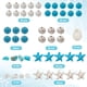 thumbnail image 2 of 1 caja de 300 cuentas estilo estrella de mar, azules y blancas, a granel, cuentas de concha natural, cuentas de concha marina con forma de estrella de mar, dijes de concha marina de 6 mm y 8 mm., 2 of 9