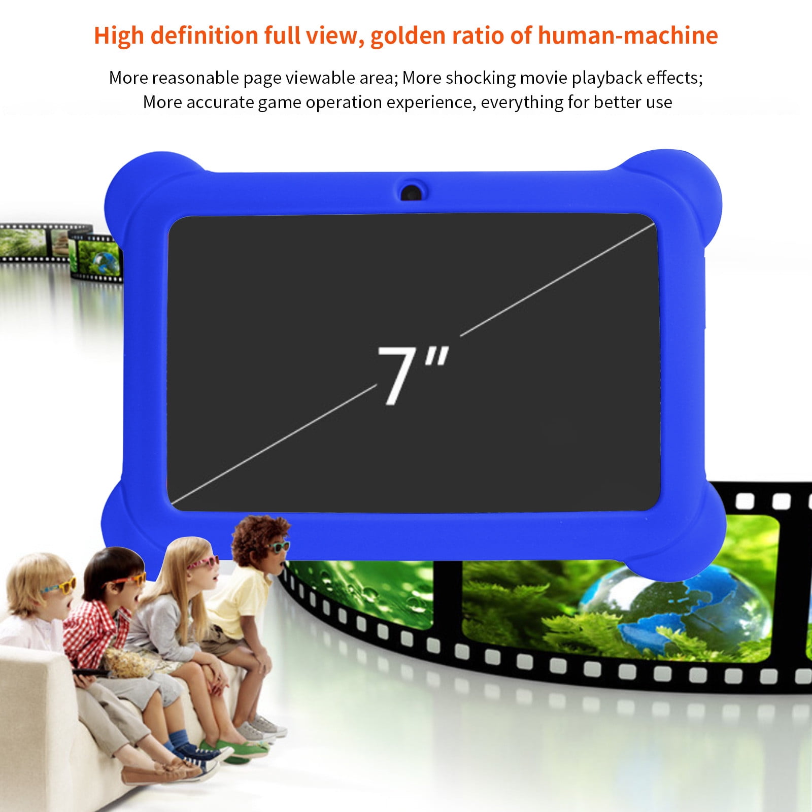 JikouIivo 7-inch Children's Tablet Computer Android Tablets Children's Early Education Learning Machine Parent-child Gift Machine Christmas Gift Built-in Dual Cameras