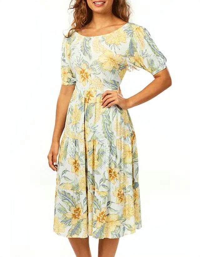 women's white midi summer dress Auréole