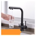 thumbnail image 1 of Black And Golden Filtered Crane For Kitchen Pull Out Sprayer Drinking Water Three Ways Water Filter Tap Kitchen Faucet Hot Cold ,Effortless Installation, 1 of 7